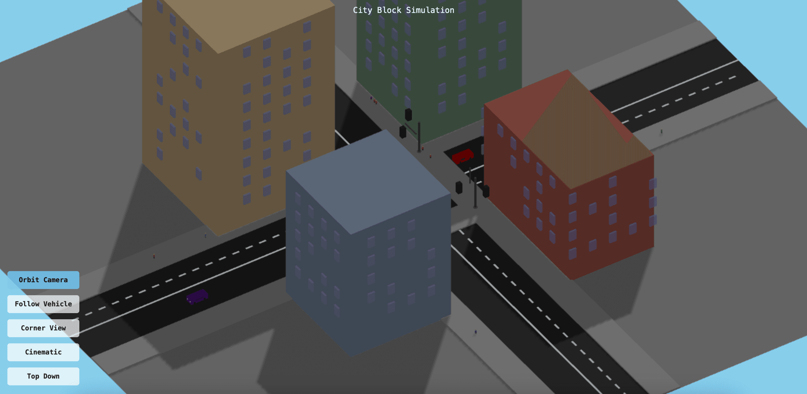 Screenshot of City Block Simulation