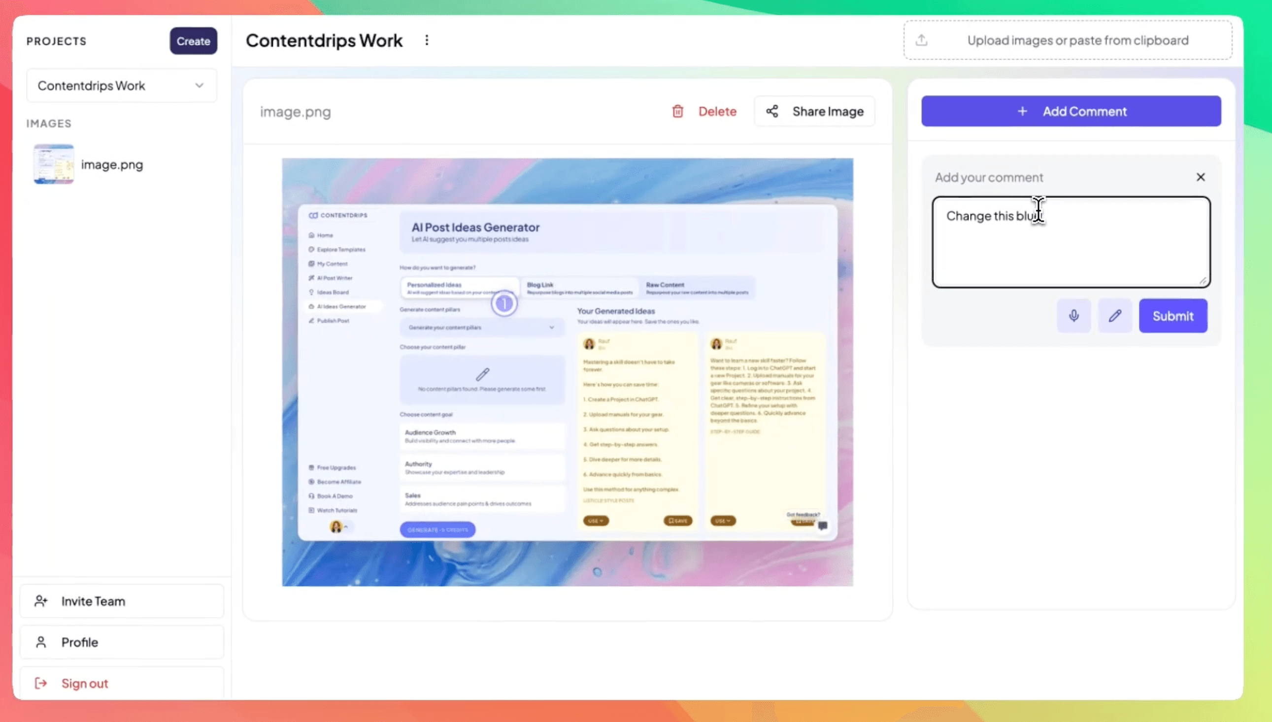 Screenshot of CommentEasy